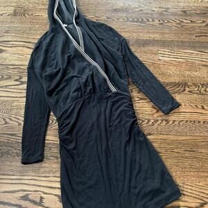 Black and white hooded Daily Practice Anthropologie sports mini dress